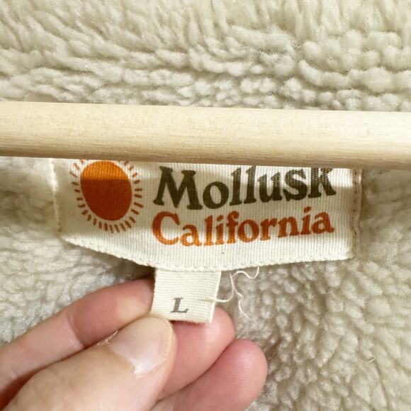 Mollusk California Mack Jacket Mens Large Gray Wool Blend sherpa lined Button - Picture 6 of 6
